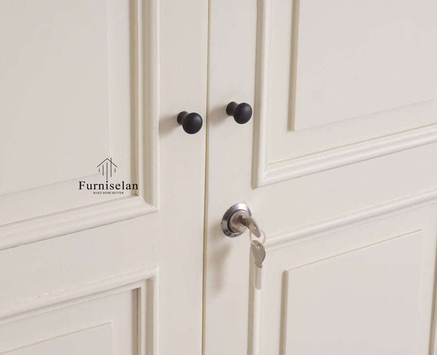 Mumbai Solid Wood Two Door Wardrobe - Wardrobes & Cabinets - Furniselan