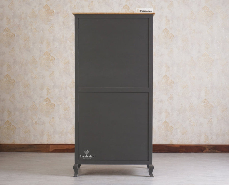 Mumbai Solid Wood Two Door Wardrobe - Wardrobes & Cabinets - Furniselan Slate-Grey