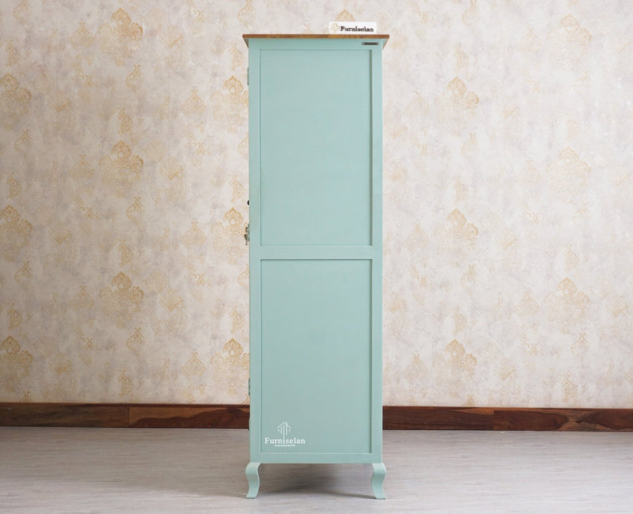 Mumbai Solid Wood Two Door Wardrobe - Wardrobes & Cabinets - Furniselan - Silt Green