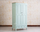 Mumbai Solid Wood Two Door Wardrobe - Wardrobes & Cabinets - Furniselan - Silt Green
