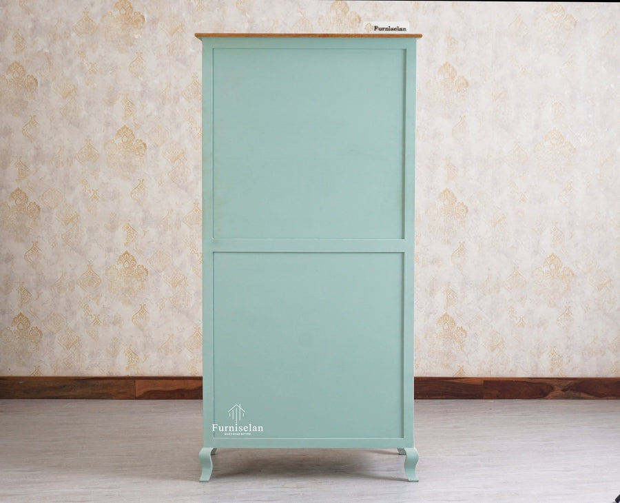 Mumbai Solid Wood Two Door Wardrobe - Wardrobes & Cabinets - Furniselan - Silt Green