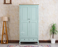 Mumbai Solid Wood Two Door Wardrobe - Wardrobes & Cabinets - Furniselan