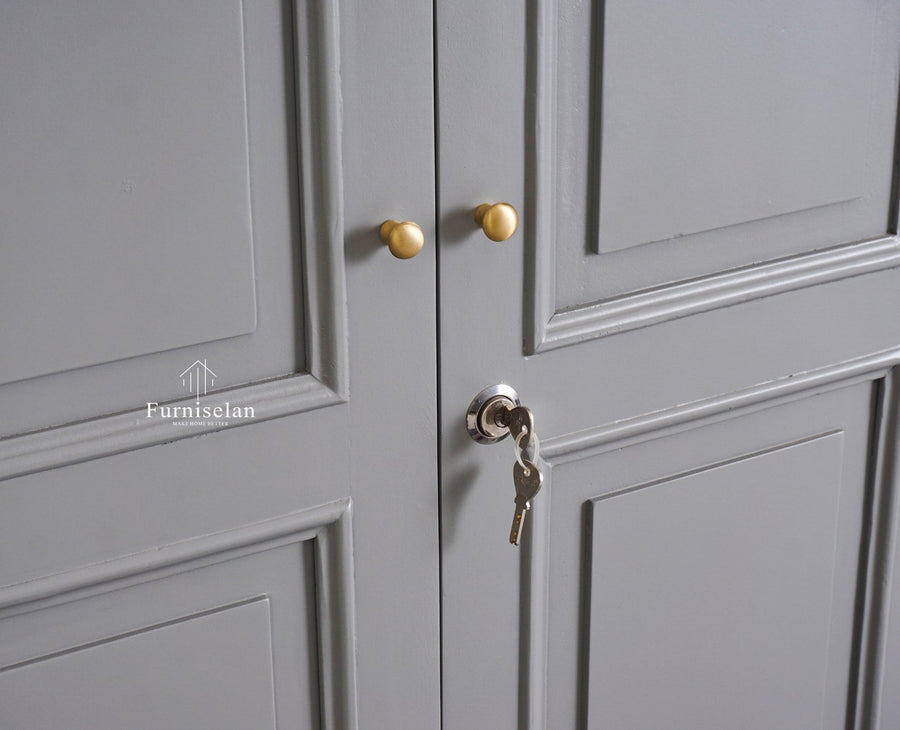 Mumbai Solid Wood Two Door Wardrobe - Wardrobes & Cabinets - Furniselan