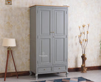 Mumbai Solid Wood Two Door Wardrobe - Wardrobes & Cabinets - Furniselan