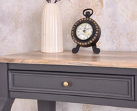 Mumbai Solid Wood Two Drawer Study Laptop Table - Console Table - Furniselan - Slate Grey