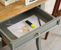 Mumbai Solid Wood Two Drawer Console Table Furniselan Cool Grey