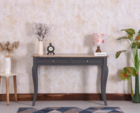 Mumbai Solid Wood Two Drawer Study Laptop Table - Console Table - Furniselan - Silt Grey