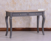 Mumbai Solid Wood Two Drawer Study Laptop Table - Console Table - Furniselan - Slate Grey