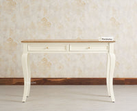 Mumbai Solid Wood Two Drawer Console Table Furniselan Frosty White