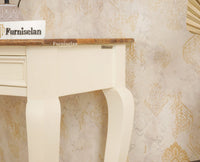 Mumbai Solid Wood Two Drawer Console Table Furniselan Frosty White