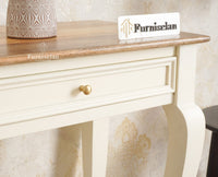 Mumbai Solid Wood Two Drawer Console Table Furniselan Frosty White