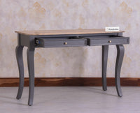 Mumbai Solid Wood Two Drawer Study Laptop Table - Console Table - Furniselan - Slate Grey
