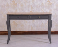 Mumbai Solid Wood Two Drawer Study Laptop Table - Console Table - Furniselan - Slate Grey