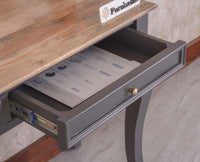 Mumbai Solid Wood Two Drawer Study Laptop Table - Console Table - Furniselan - Slate Grey