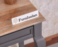 Mumbai Solid Wood Two Drawer Study Laptop Table - Console Table - Furniselan - Slate Grey