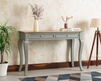 Mumbai Solid Wood Two Drawer Console Table Furniselan Cool Grey