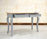 Mumbai Solid Wood Two Drawer Study Laptop Table Furniselan - Slate-Grey