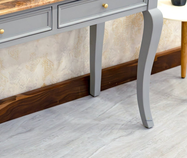 Mumbai Solid Wood Two Drawer Study Laptop Table Furniselan - Cool-Grey