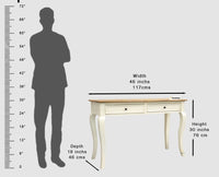 Mumbai Solid Wood Two Drawer Study Laptop Table Furniselan - Frosty-White