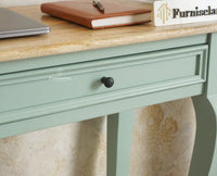 Mumbai Solid Wood Two Drawer Study Laptop Table Furniselan Silt Green