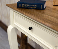 Mumbai Solid Wood Two Drawer Study Laptop Table Furniselan - Frosty-White
