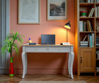 Mumbai Solid Wood Two Drawer Study Laptop Table Furniselan - Slate-Grey