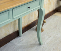 Mumbai Solid Wood Two Drawer Study Laptop Table - Console Table - Furniselan - Silt-Green