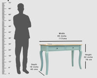 Mumbai Solid Wood Two Drawer Study Laptop Table - Console Table - Furniselan - Silt-Green