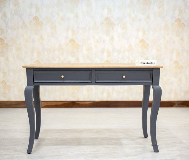 Mumbai Solid Wood Two Drawer Study Laptop Table Furniselan - Slate  Grey