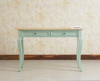 Mumbai Solid Wood Two Drawer Study Laptop Table Furniselan Silt Green