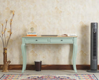 Mumbai Solid Wood Two Drawer Study Laptop Table Furniselan Silt Green