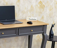 Mumbai Solid Wood Two Drawer Study Laptop Table Furniselan - Cool-Grey