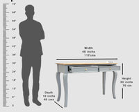 Mumbai Solid Wood Two Drawer Study Laptop Table Furniselan - Slate-Grey