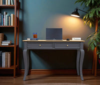 Mumbai Solid Wood Two Drawer Study Laptop Table Furniselan - Cool-Grey