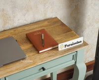 Mumbai Solid Wood Two Drawer Study Laptop Table Furniselan Silt Green