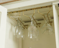 Mumbai Wooden Large Bar Cabinet with Glass Holder Storage Furniselan Frosty White