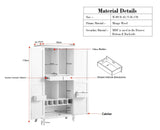 Mumbai Wooden Large Bar Cabinet with Glass Holder Storage Furniselan Cool Grey