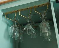 Mumbai Wooden Large Bar Cabinet with Glass Holder Storage Furniselan Silt Green