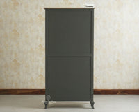 Mumbai Wooden Large Bar Cabinet with Glass Holder Storage Furniselan Slate Grey