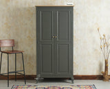Mumbai Wooden Large Bar Cabinet with Glass Holder Storage Furniselan Slate Grey
