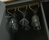 Mumbai Wooden Large Bar Cabinet with Glass Holder Storage Furniselan Slate Grey