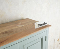 Mumbai Wooden Large Bar Cabinet with Glass Holder Storage Furniselan Silt Green