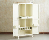 Mumbai Wooden Large Bar Cabinet with Glass Holder Storage Furniselan Frosty White