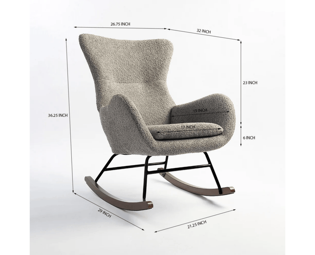 Munnar Rocking Chair - Dining Chair - Furniselan - Grey