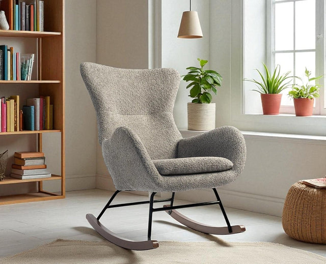 Munnar Rocking Chair - Dining Chair - Furniselan - Grey