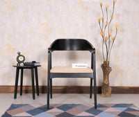 Muse Sheesham Wood Arm Chair - Dining Chair - Furniselan - Black-Finish