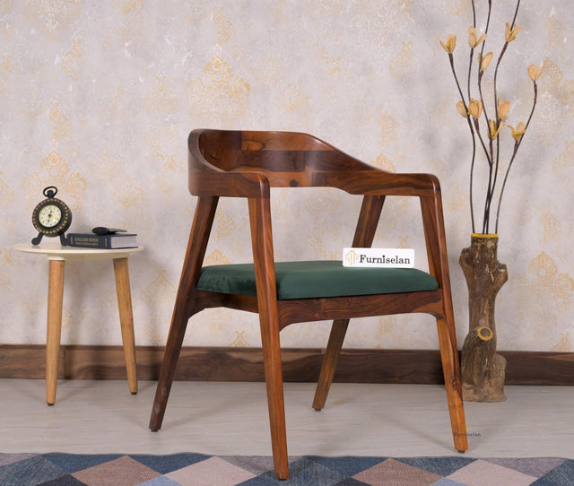 Muse Sheesham Wood Arm Chair - Dining Chair - Furniselan - Maple-Finish
