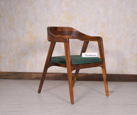 Muse Sheesham Wood Arm Chair - Dining Chair - Furniselan - Maple-Finish