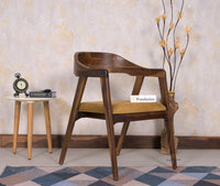 Muse Sheesham Wood Arm Chair - Dining Chair - Furniselan - Teak-Finish