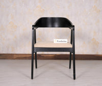 Muse Sheesham Wood Arm Chair - Dining Chair - Furniselan - Black-Finish